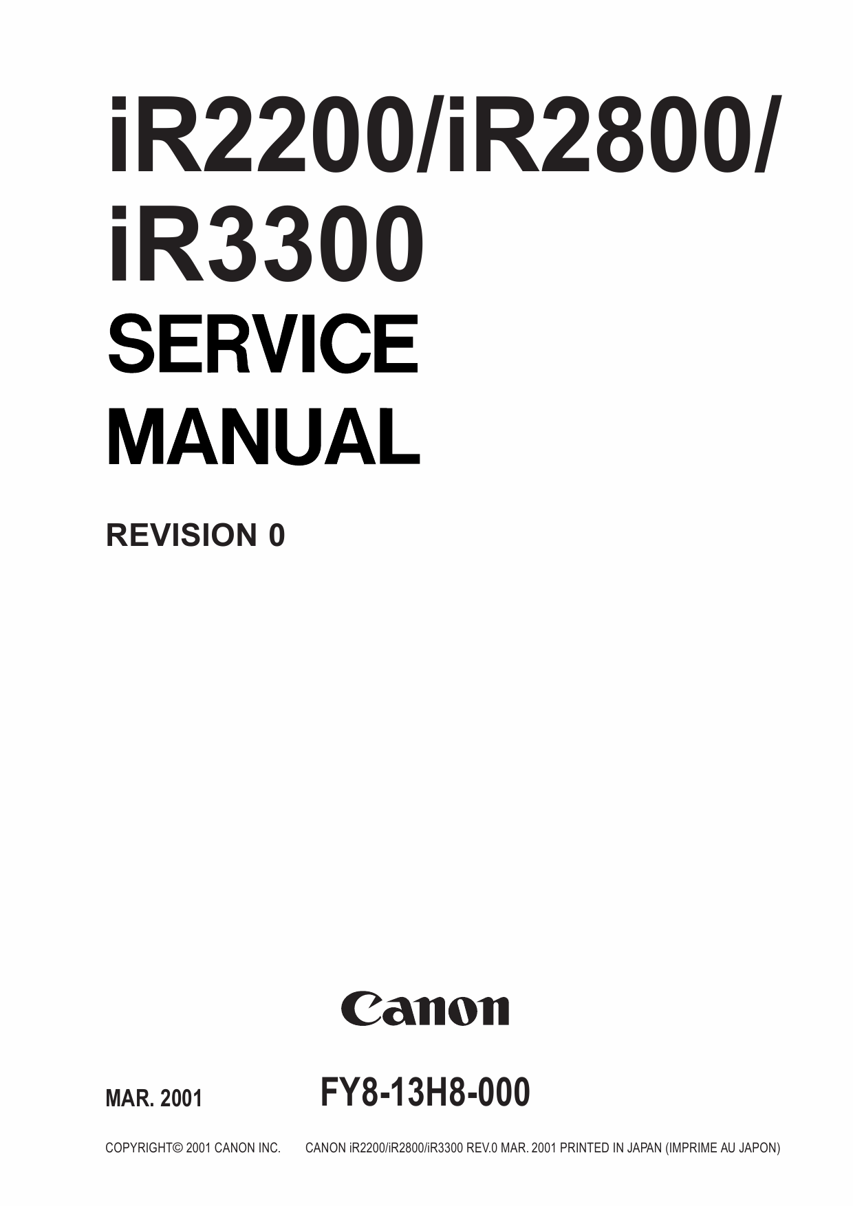 Canon imageRUNNER-iR 3300 2800 2200 Service Manual-1
